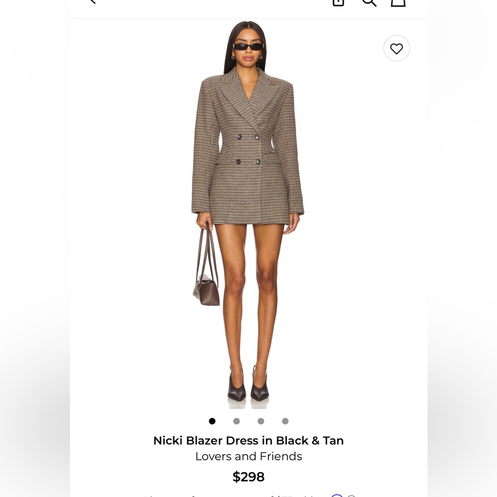 Nicki Blazer Dress in Black and Tan